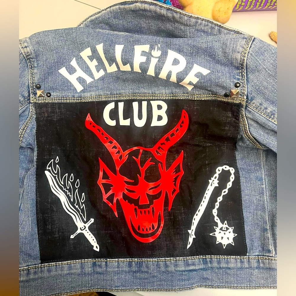 Stranger things “hellfire club” custom toddler jean jacket